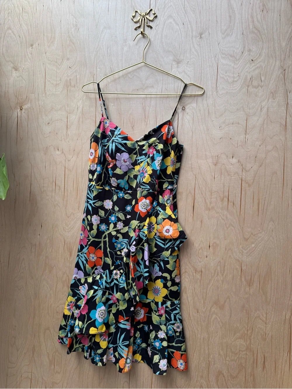 J CREW Ruffle Dress Liberty Pavilion Black Floral 2